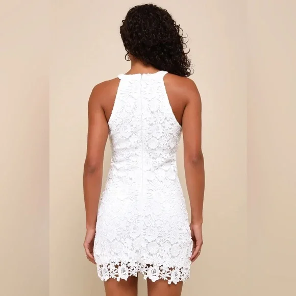 Lulus White Lace Mini Dress Love Poem- XL - Picture 2 of 8
